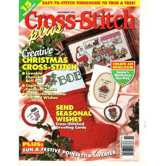 Cross Stitch Plus Magazine November 1993 Vintage Cross Stitch Pattern - Picture 1 of 4